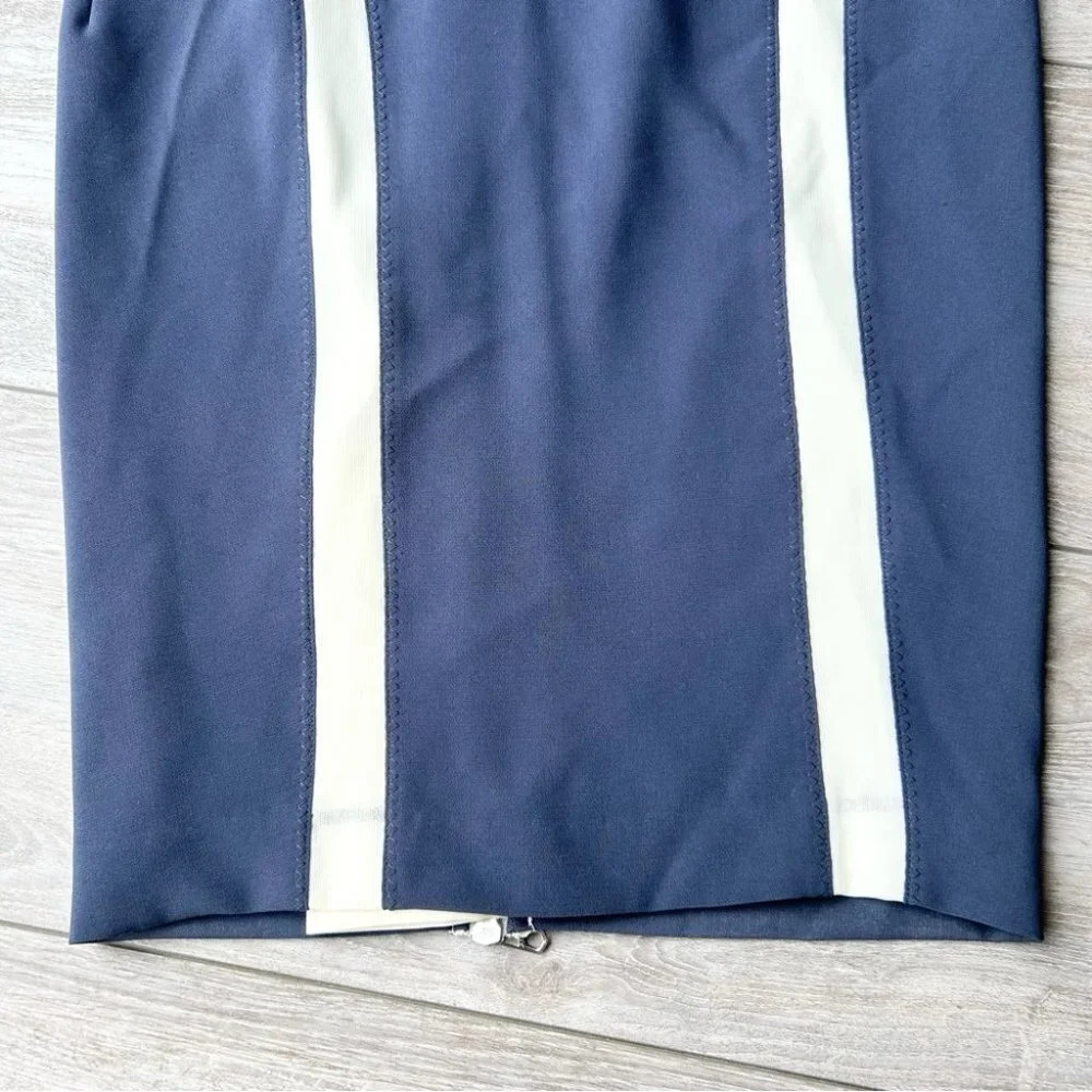 Rag & Bone Navy Ivory Contrasting Colour Midi Skirt - Picture 5 of 11